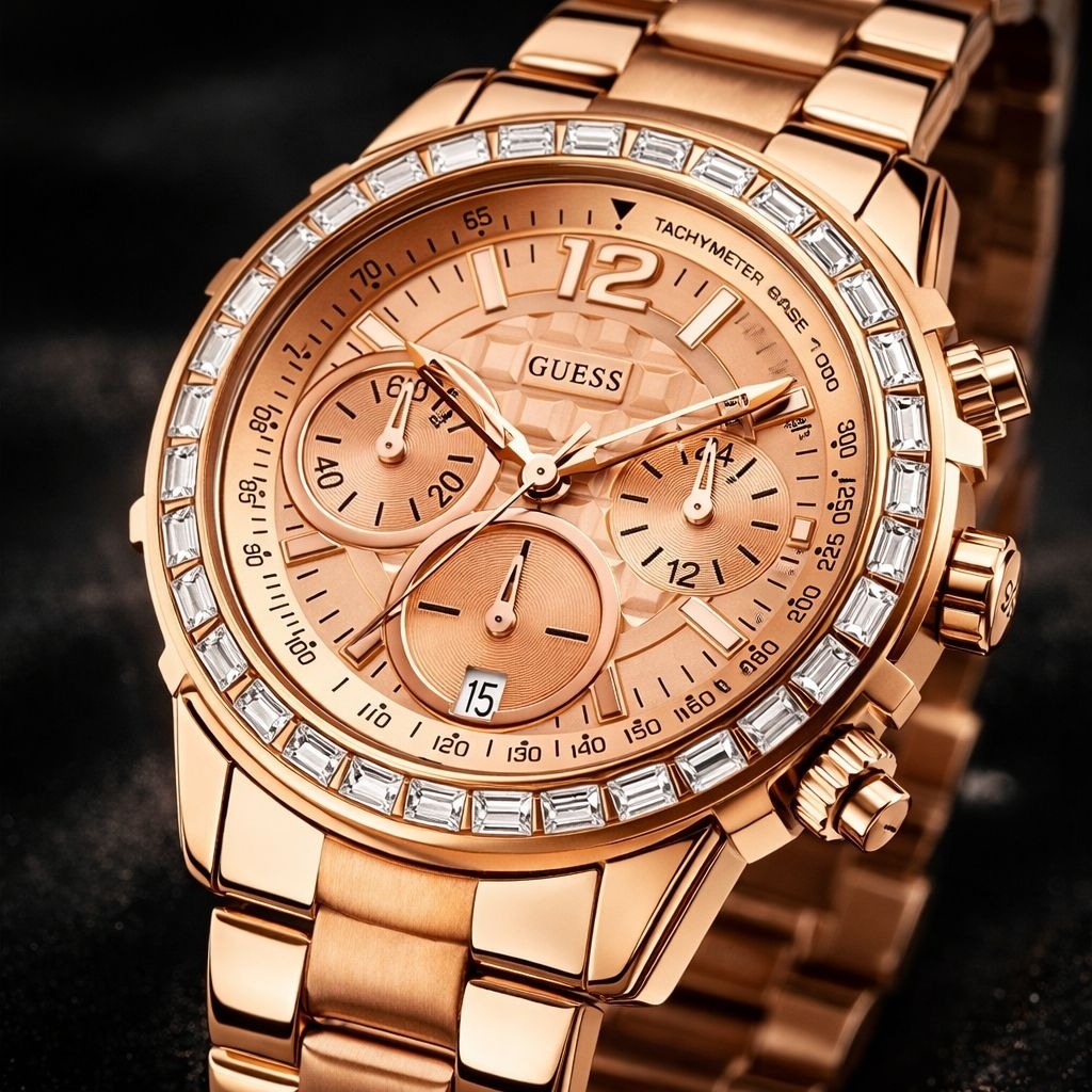 [Rare] Jam Tangan Guess Wanita Rosegold Diamond Original