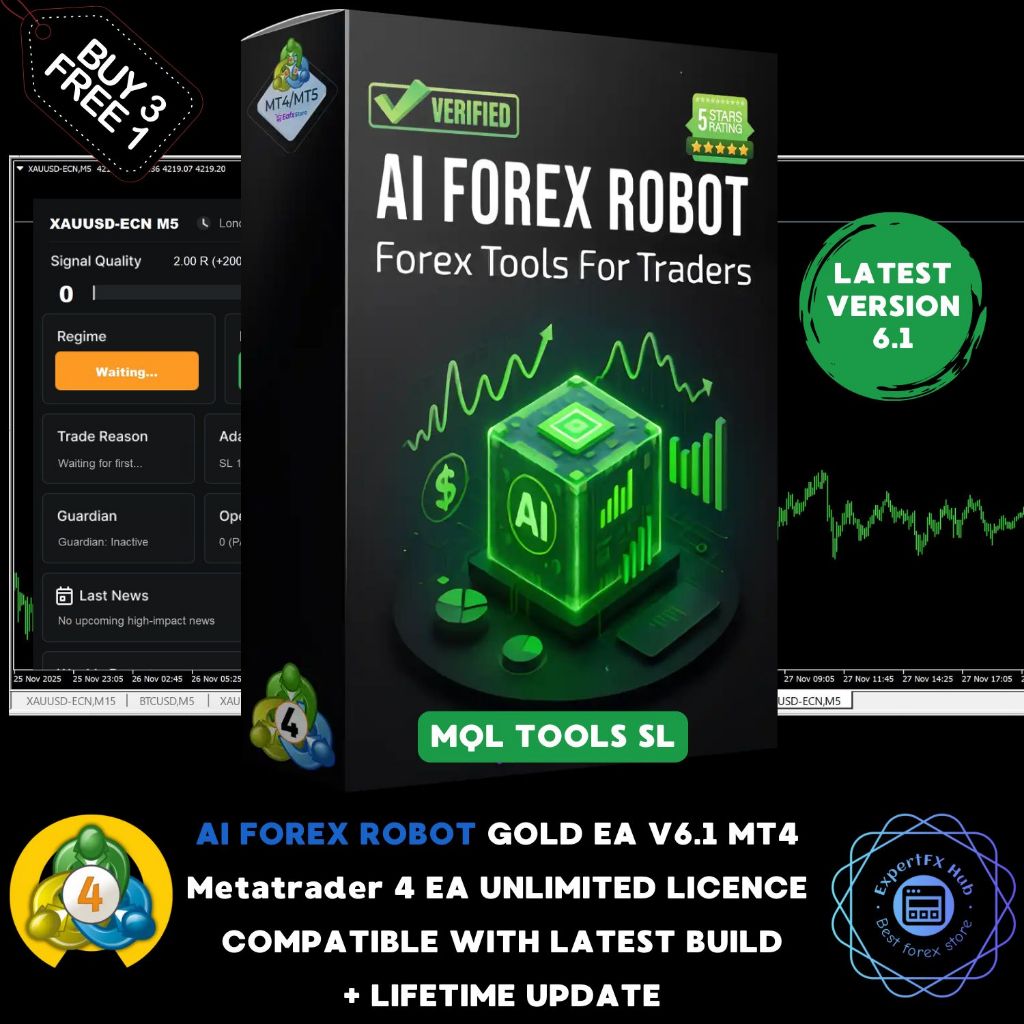 v6.1 AI Forex Robot EA Metatrader 4 Expert Advisor ftmo prop firm challenge scalping trading bot unl