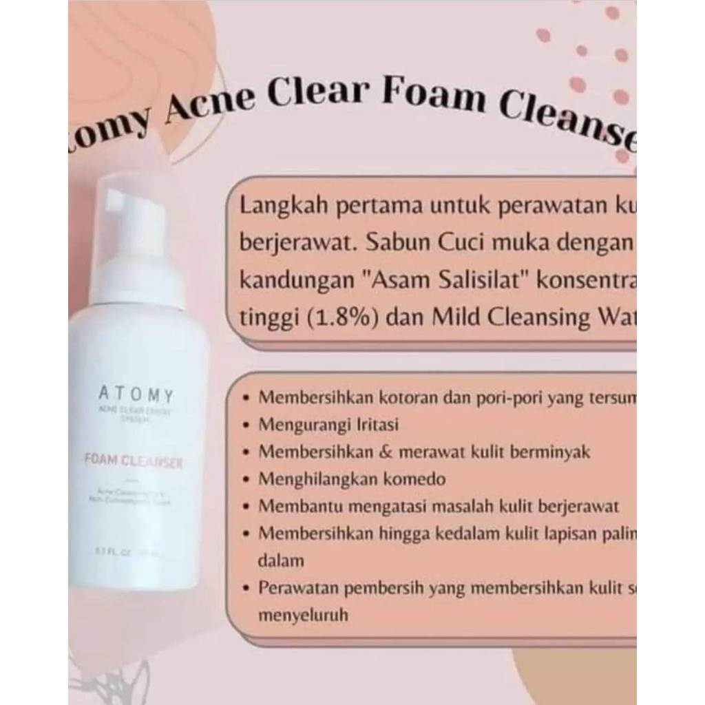 Atomy acne foam cleanser khusus wajah jerawatan ori