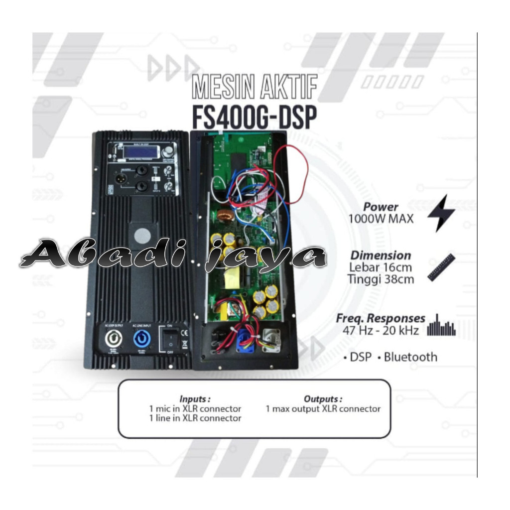 Mesin Speaker Aktif / Power Kit Aktif 1000 Watt Original FS400G-DSP