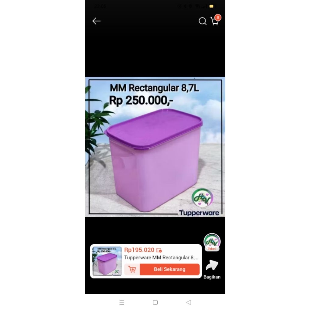 Tupperware mm reqta toples jumbo new / baru