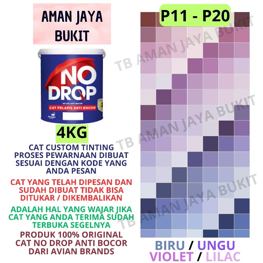 Cat No Drop 4KG Warna UNGU LILAC VIOLET BIRU Pakai Mesin TINTING 888 Colour Sensation (PART 4)