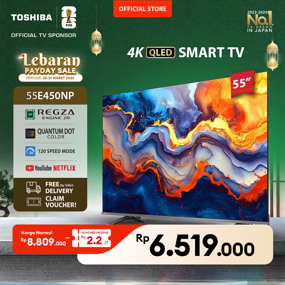 [4K QLED] [KHUSUS ONLINE] Toshiba TV 55" 4K UHD Smart TV - Regza ZR Quantum Dot QLED Dolby Vision At