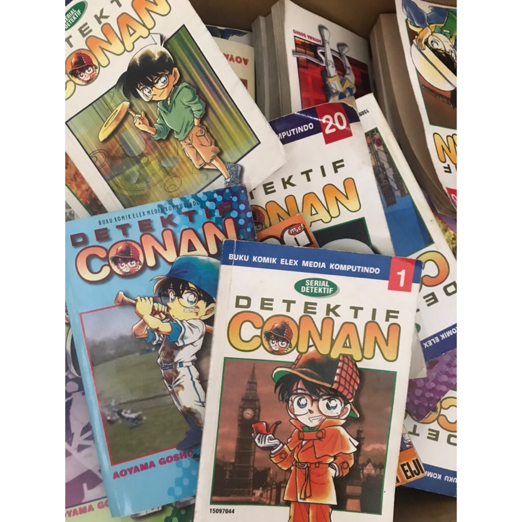Komik buku cerita detektif conan kindaichi crayon shinchan holmes lengkap fiksi bekas murah bagus