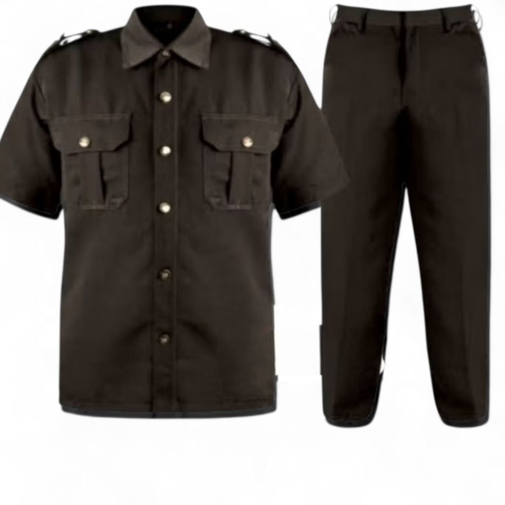 Seragam Safari [WARNA COKLAT TUA] pakaian kerja Security Coklat Tua Bodyguard hotel supir pribadi on