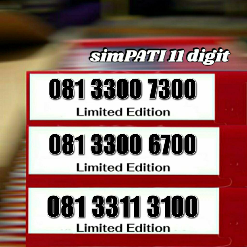 PERDANA SIMPATI 11 DIGIT NOMOR CANTIK RAPI SERI RATUSAN RIBUAN 3300 7300 6700 3311 3100 3040 600 100