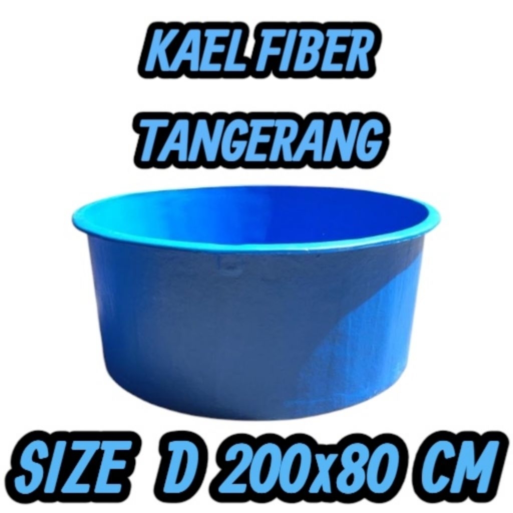 Bak fiber Bulat / kolam fiber Bulat / kolam portable TEBAL Uk Diameter 200x80 Cm