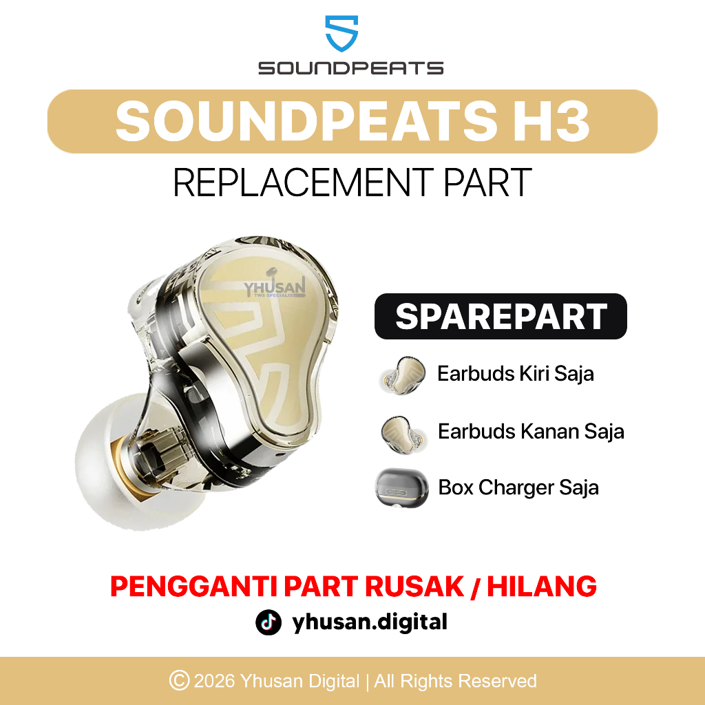 [SPAREPART] Soundpeats H3 | Earbuds Saja | Box Charger Saja | Original