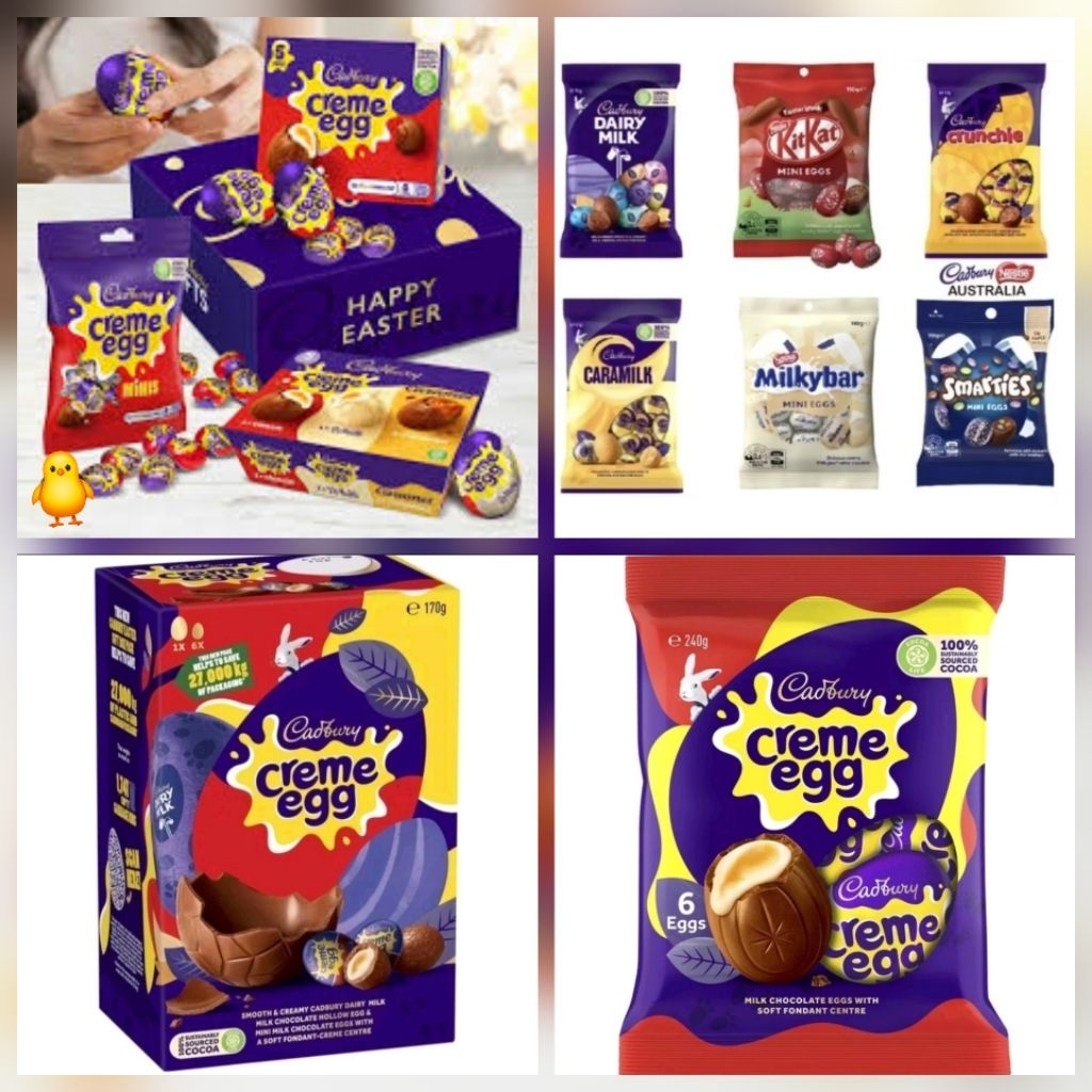 Australia Cadbury Easter Eggs Chocolate Cokelat Coklat Telur Paskah Crunchie Caramello Turkish Delig