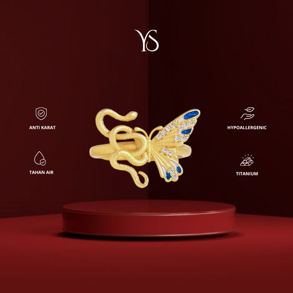 YS - Medusa - Butterfly Semicolon Ring CINCIN Titanium Anti Karat