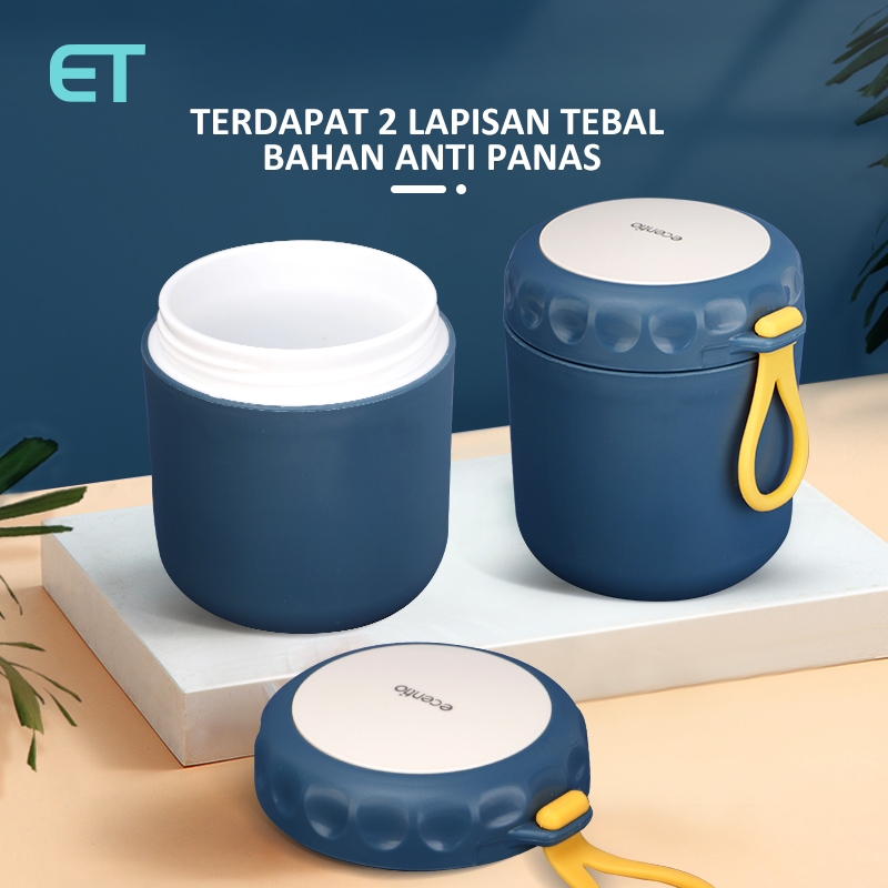 Ecentio termos makanan Bekal Sup Stainless 600ml/630ml/400ml tahan panas Cangkir sup bubur mug termo