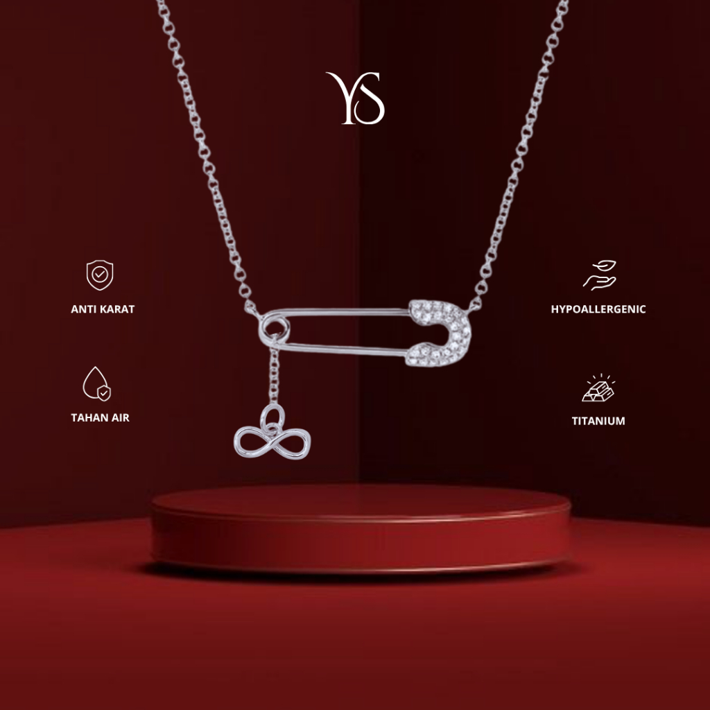 YS - Safety Pin Infinity KALUNG/GELANG Titanium Anti Karat