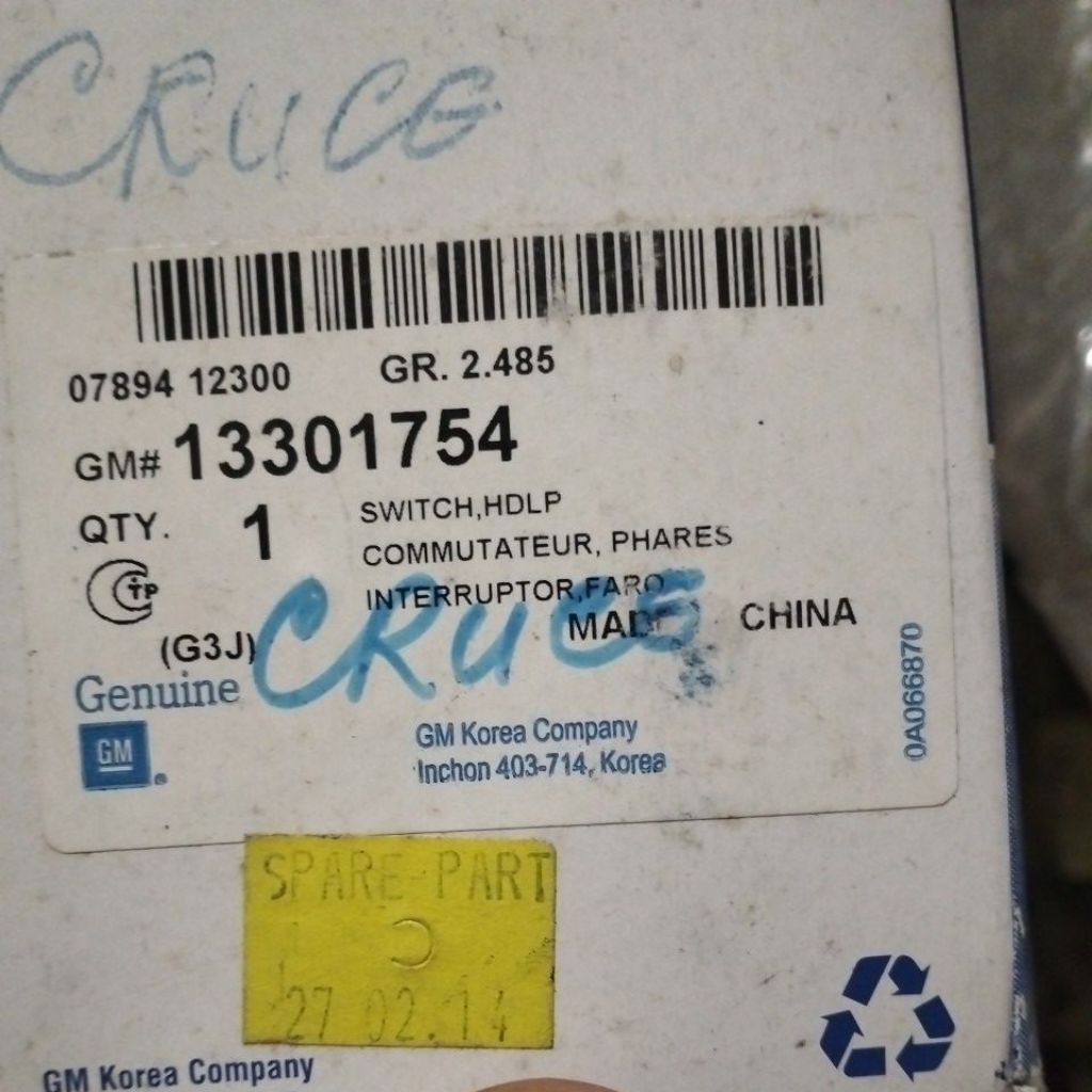 Saklar lampu depan Chevrolet Cruze Orlando asli original GM