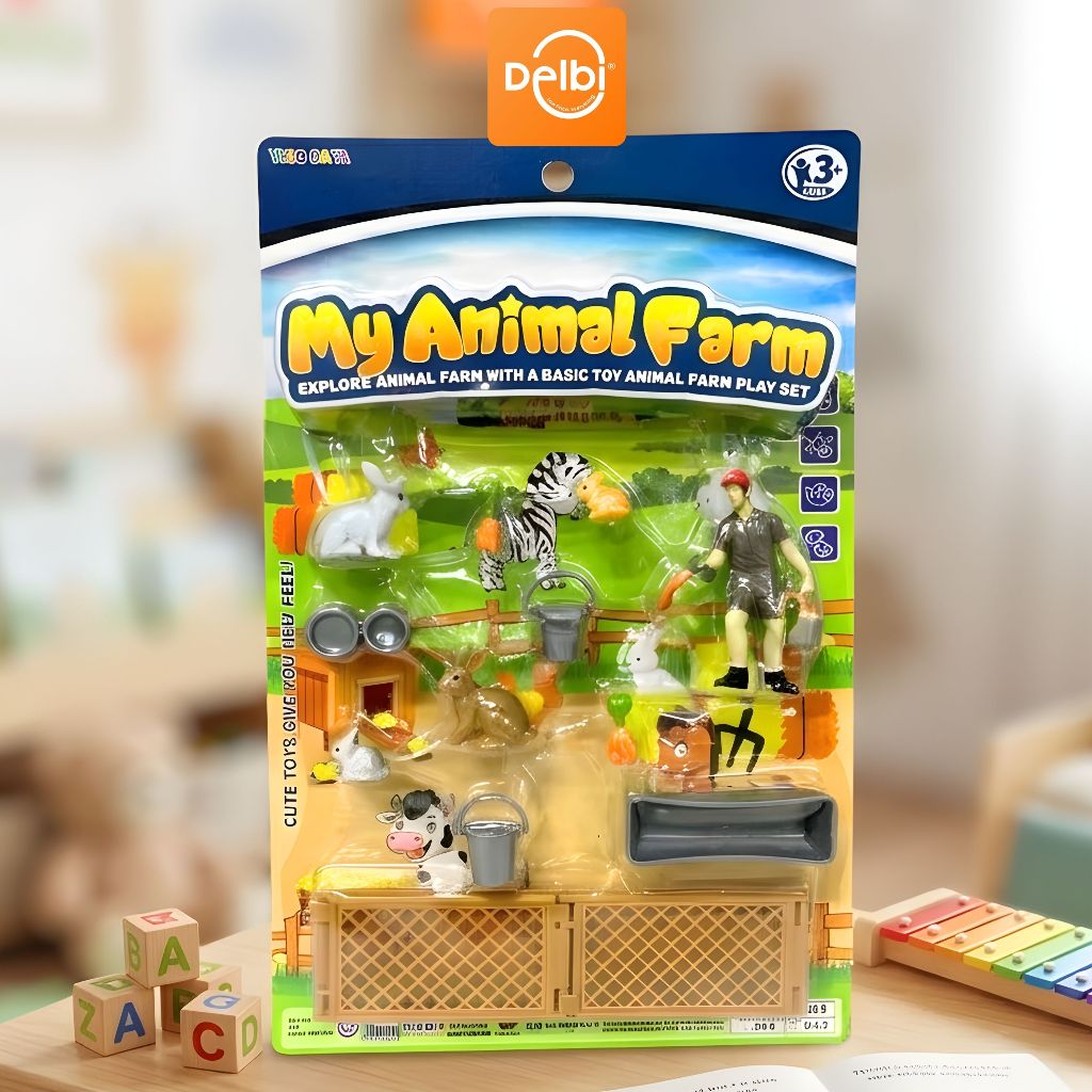 DELBIHOUSE - MAINAN MY ANIMAL FARM RABBIT PERKEBUNAN KELINCI SET