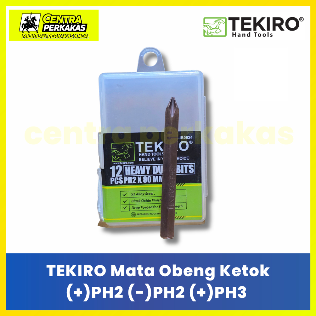 TEKIRO Mata Obeng Ketok (+) PH3 - Mata Obeng Getok Plus Tebal Impact Bit Original