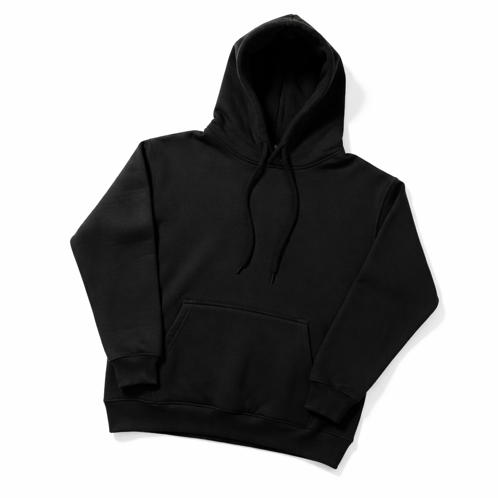 SWEATER_ID Hoodie Jumper Polos Hitam Fleece Katun CVC Cotton Fleece Unisex