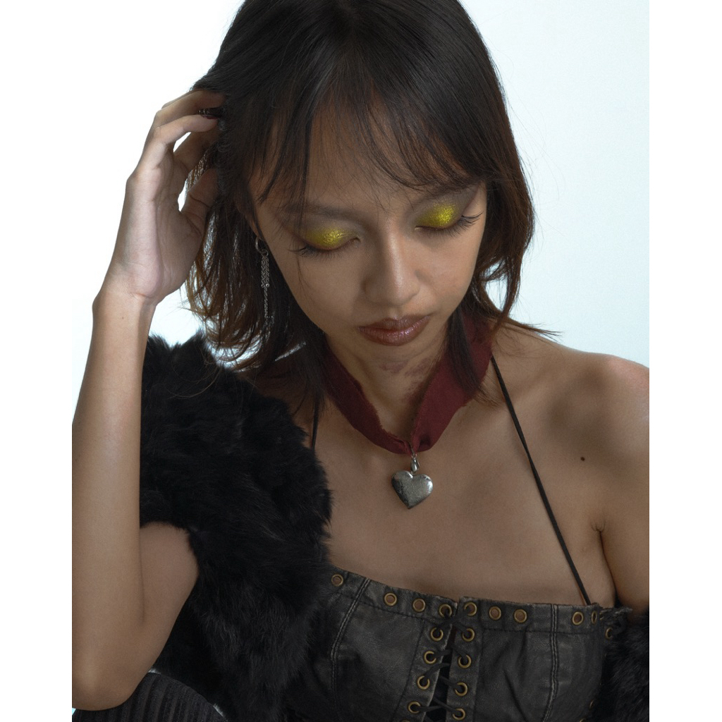 Chiffon Heart Locket Necklace