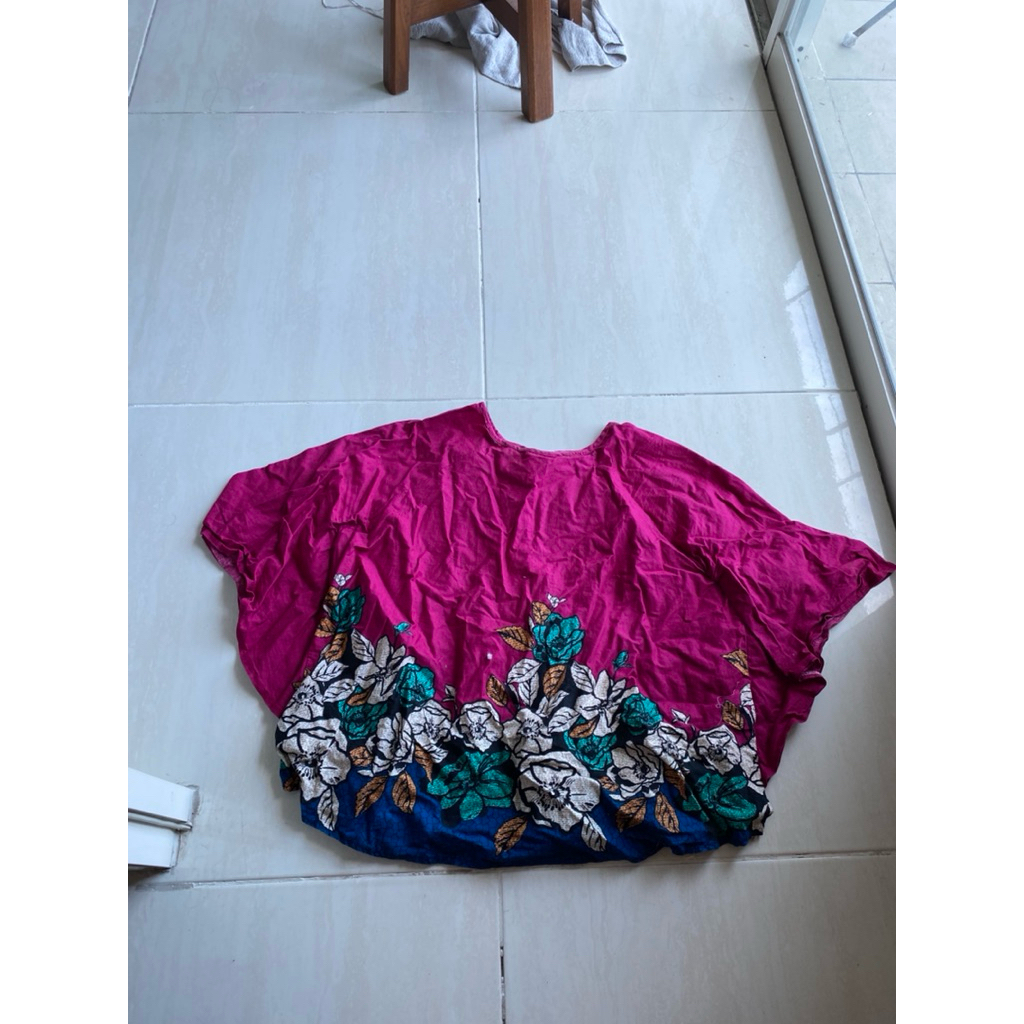 preloved blouse pink fuschia atasan wanita like new