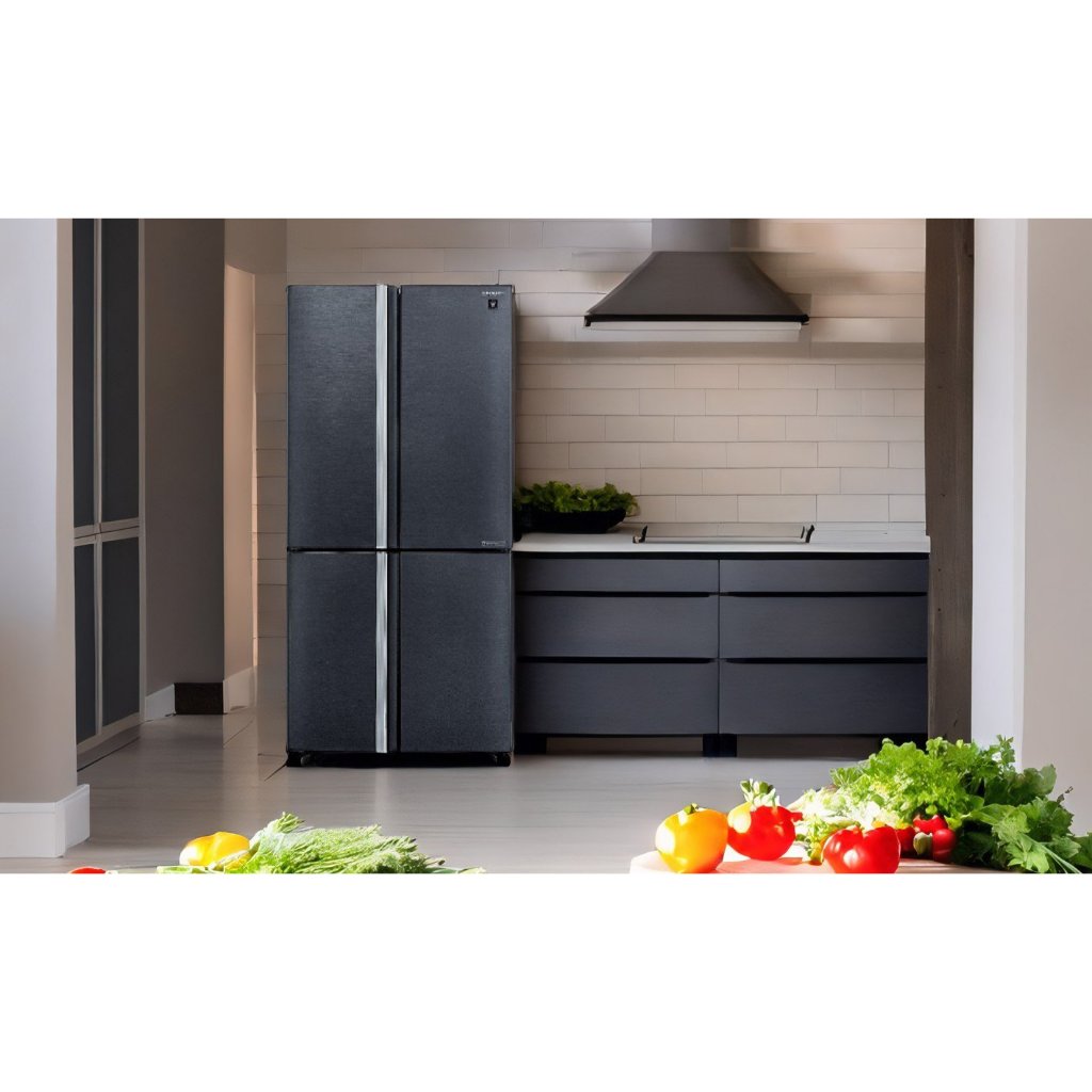 Sharp SJ-IF90PM-DS Kulkas 4 Pintu 639 Liter J-Tech Inverter Plasmacluster Hybrid Cooling Stainless S
