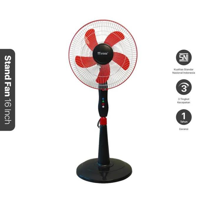 Kipas Angin Berdiri Miyoshi 16 Inch S/F 1603 B.5 Merah - Stand Fan 16"