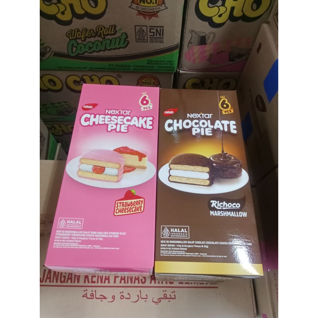 NEXTAR CHOCO PIE STRAW/COKLAT ISI 6