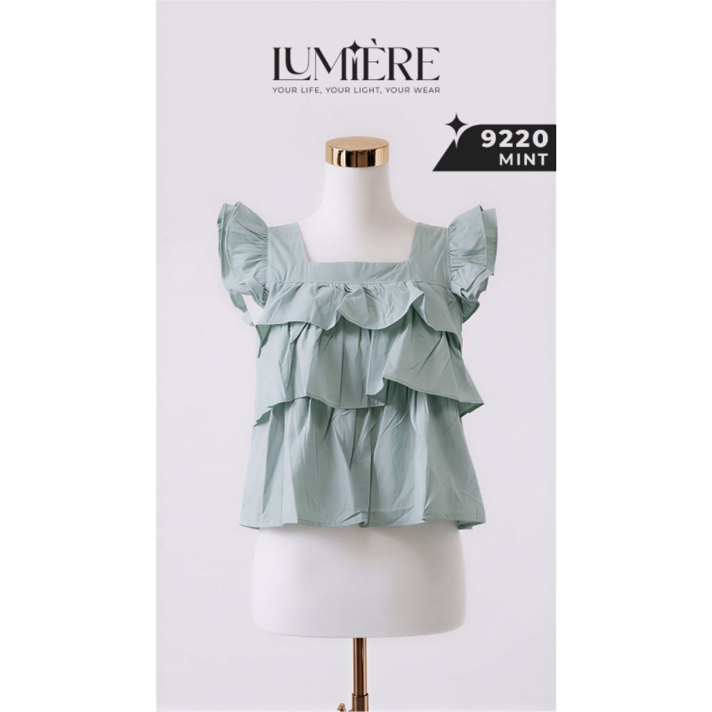 SQUARE NECK RUFFLE BLOUSE
