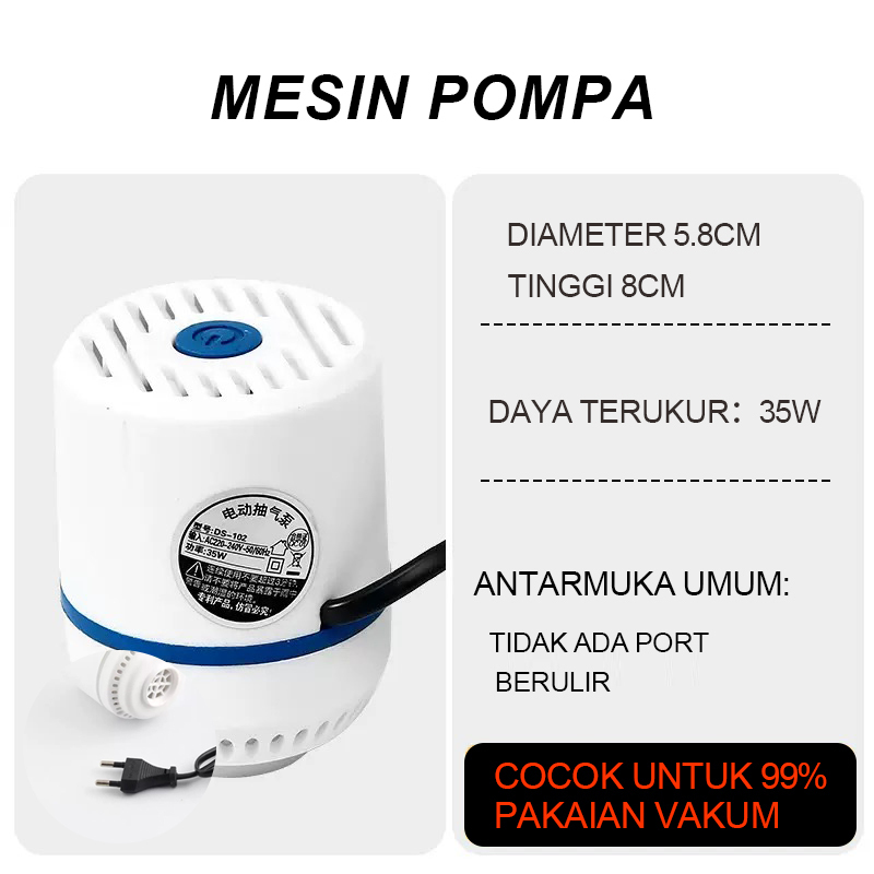 Plastik Vakum Pakaian/Mesin Alat Pompa Plastik Vakum Baju Colokan Listrik Vacuum plastik pakaian