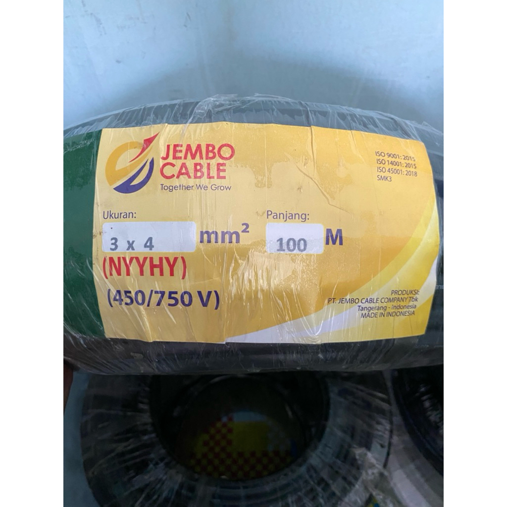 KABEL NYYHY 3x4 JEMBO KABEL SERABUT JEMBO 100M ROLL