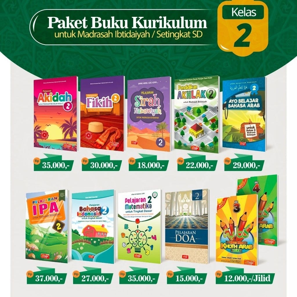 Buku PENDIDIKAN & PELAJARAN KELAS 2 Untuk Madrasah Ibtidaiyah - ATTUQA - kurikulum saudi arabia - ta