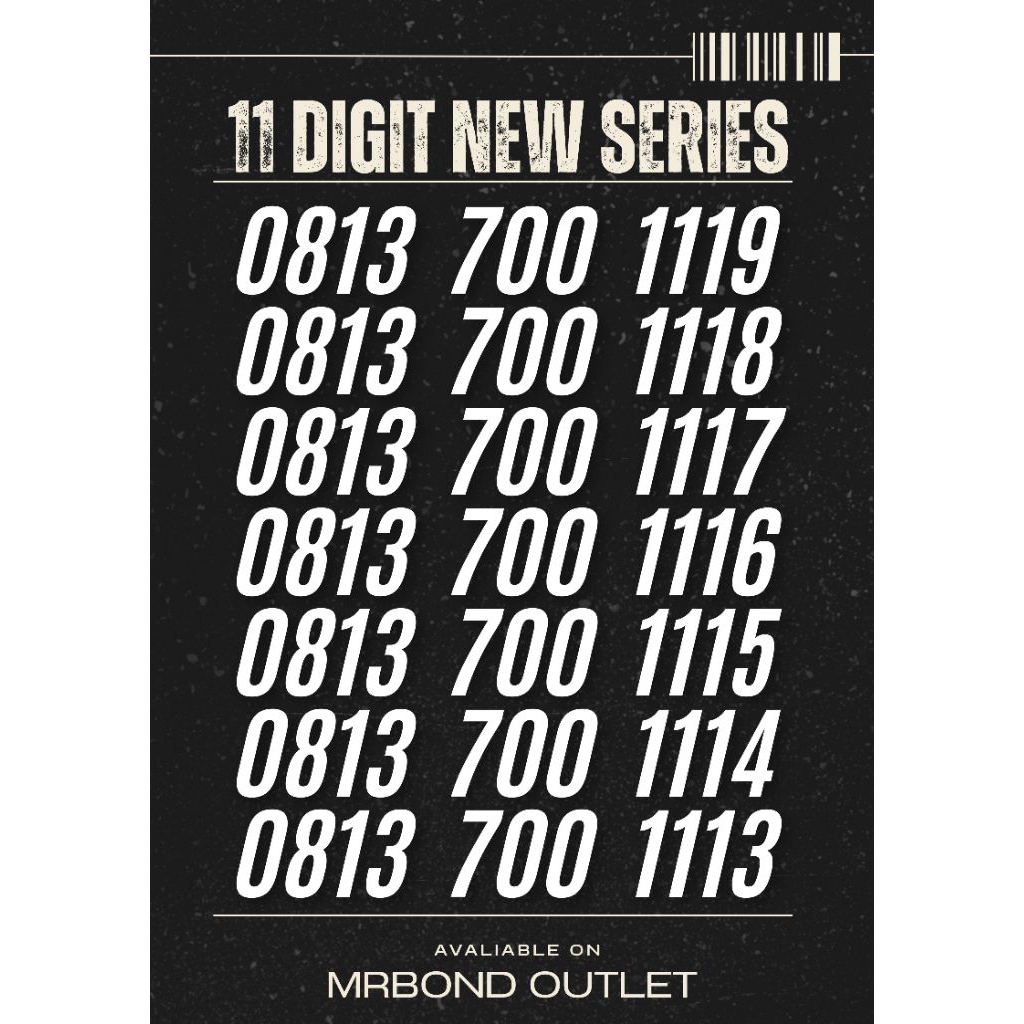 NOMOR CANTIK NOMER CANTIK SIMPATI 11 DIGIT NEW SERIES KARTU PERDANA TELKOMSEL SUPER RAPI SERI 700