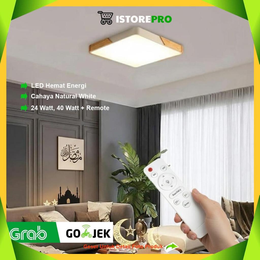 Lampu Plafon LED 24W-40W 30cm Dimmable Natural White Ceiling Light Lampu Rumah Ruang Tamu Mushola Mi