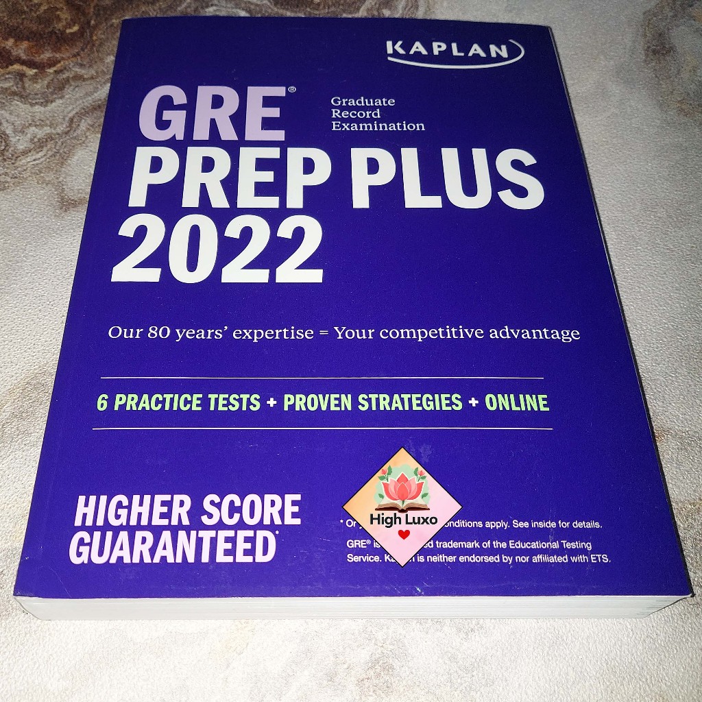 Buku GRE Prep Plus 2022 Kaplan Guide Exam Preparation Test Strategy Math Verbal Practice Question Ba