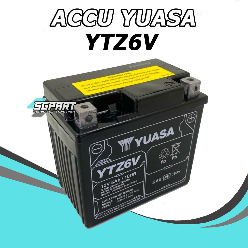 AKI YUASA VARIO PCX ADV AEROX NMAX CBR GEAR KLX GSX AKI MOTOR KERING YUASA YTZ6V 12V