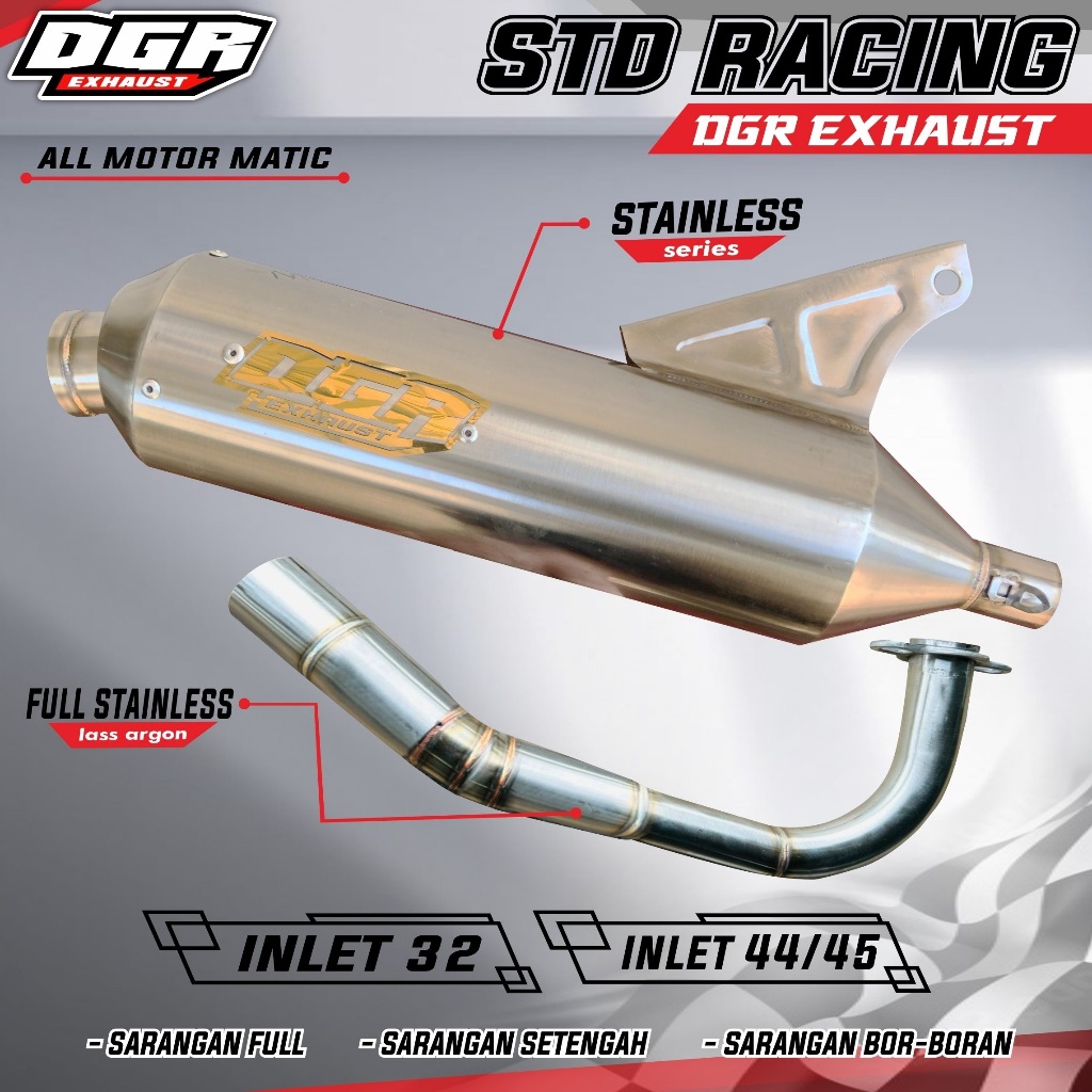 KNALPOT STD RACING DGR EXHAUST | MIO M3/MIO Z MIO J MIO GT MIO GEAR FILANO FAZZIO KNALPOT RACING