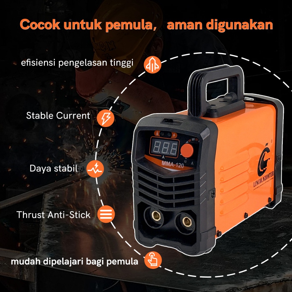 LINCOLNZONTER MMA-120 Mesin Las Portable Mesin Las Kuat