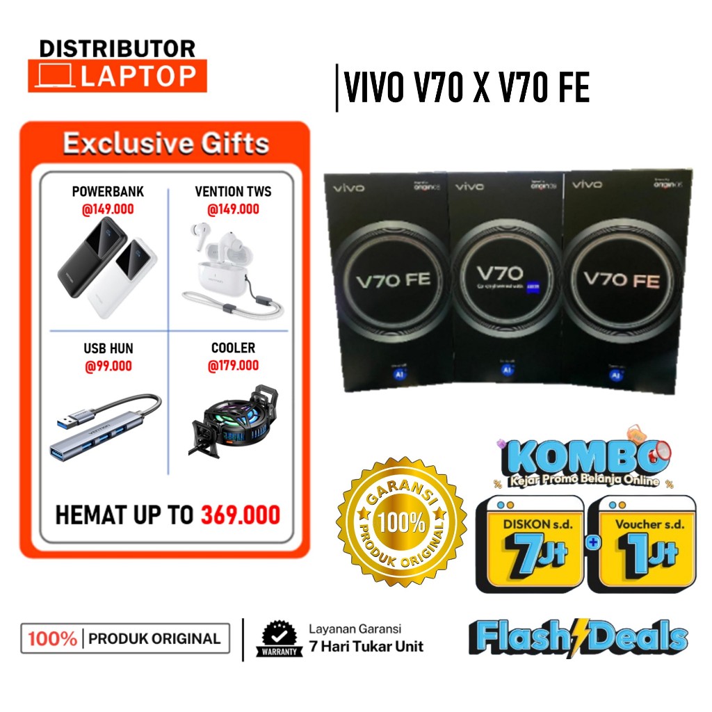 VIVO V70 V70 FE 5G 12/256GB 8/256GB - HANDPHONE PONSEL ANDROID GARANSI RESMI