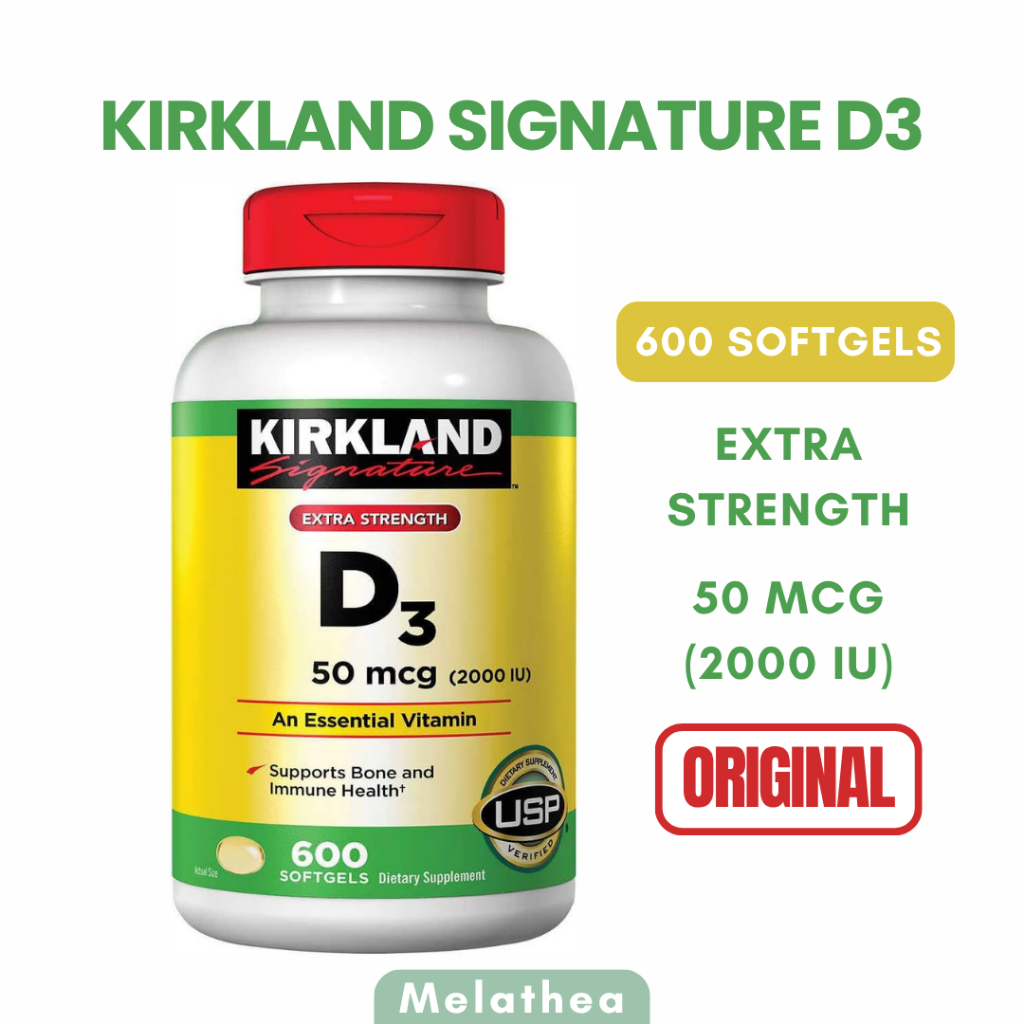 Kirkland Signature Extra Strength D3 50 mcg 600 Softgels | Vitamin d3 2000 iu