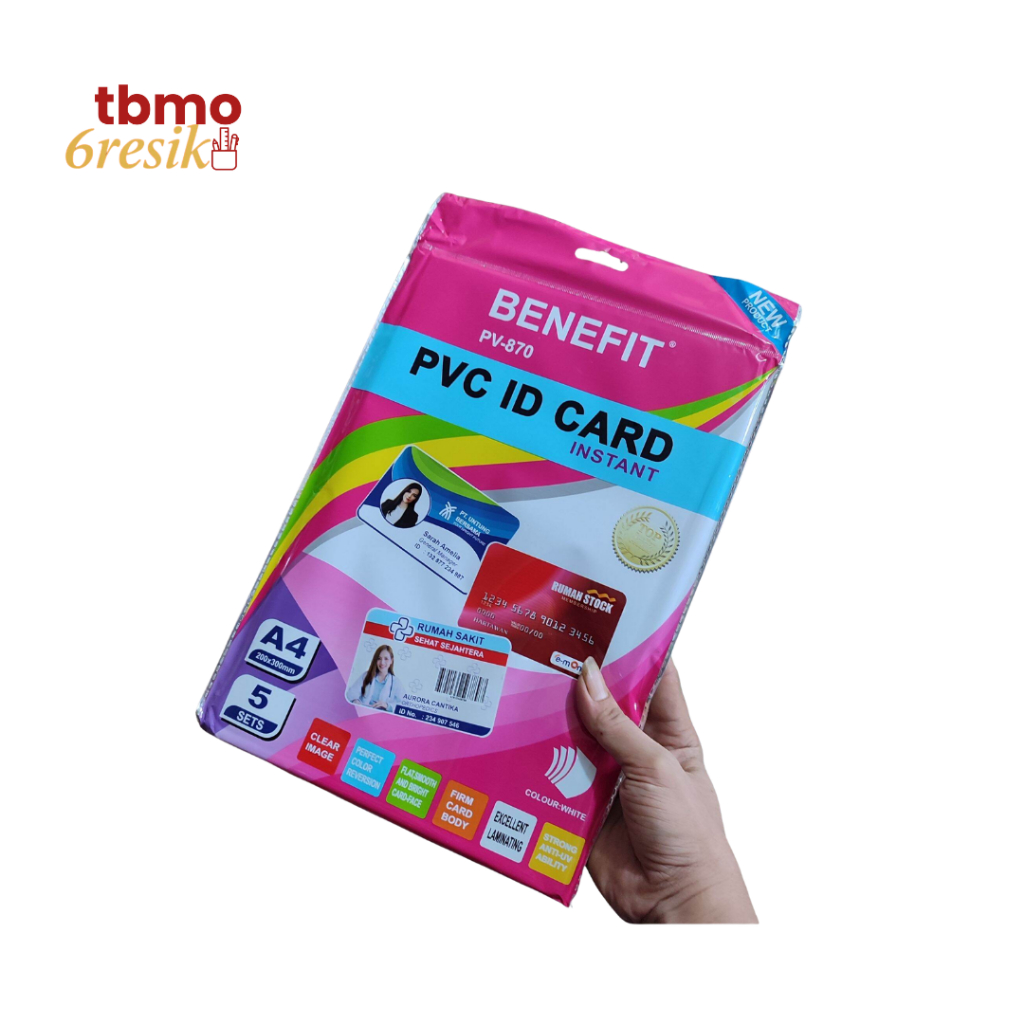 TBMO Benefit PVC Id Card A4 Isi 50 pcs / Kertas Mika Tebal
