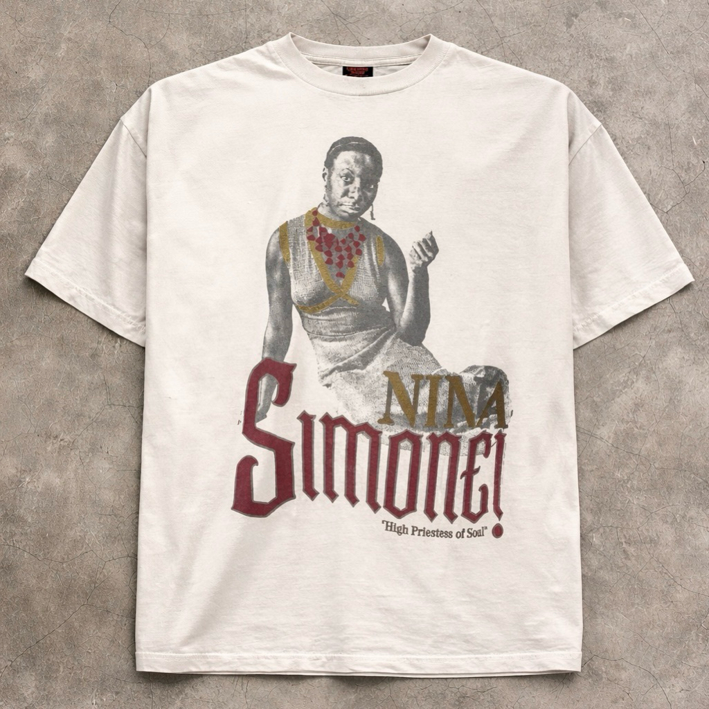 T-Shirt / Tees Bootleg GINSENGSTRIP Nina Simone White Colour (NEW) | Nina Simone Vintage Music T Shi