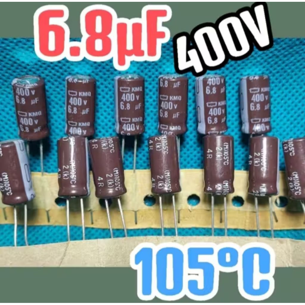 5 Pcs Kapasitor Elco 6.8uf 400v Capasitor Elko 400v 6.8uf