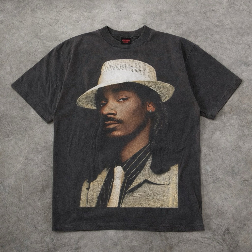 T-Shirt / Tees Bootleg GINSENGSTRIP Snopp Doggy Dog Black Colour (NEW) | Snoop Dogg Vintage Rap Tee 
