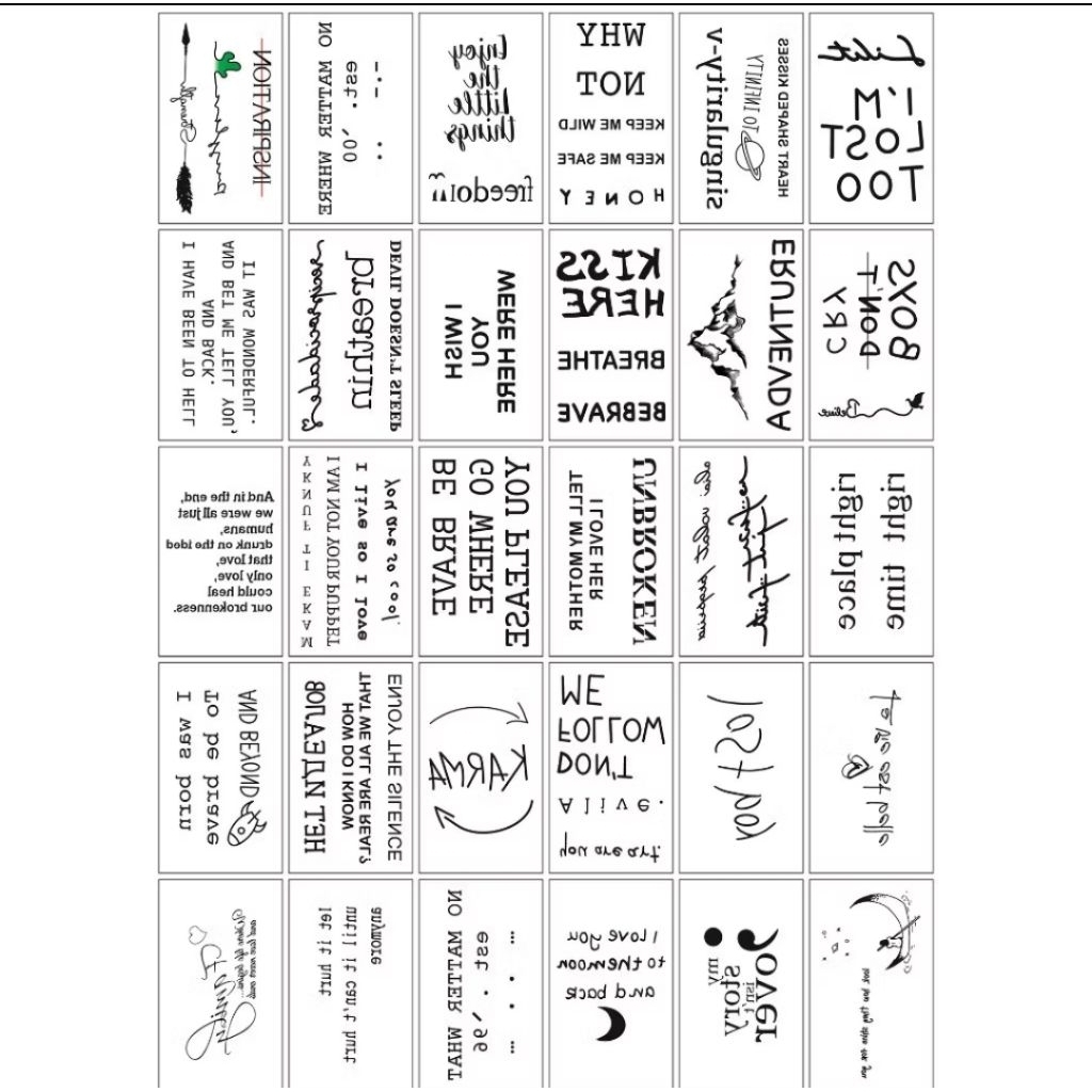 Tatto temporary tatto tempel tatto stiker - 1pcs Tulisan