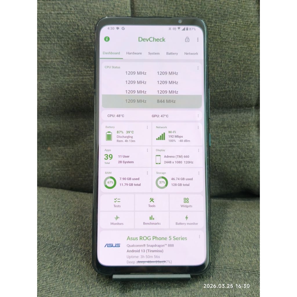ASUS ROG PHONE 5 ROG 5 12/128 UNIT ONLY