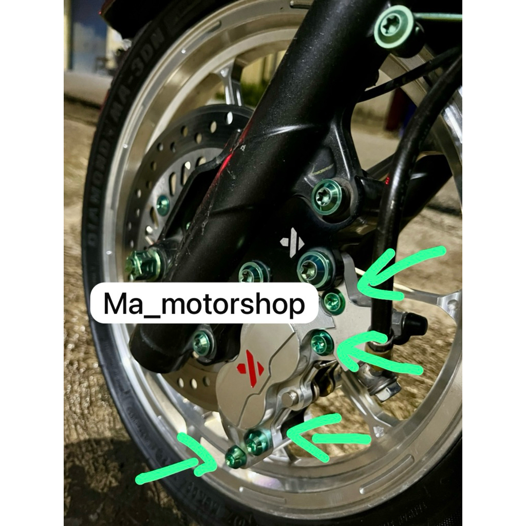 baut kaliper ktc 4 piston titanium ( isi 4 )