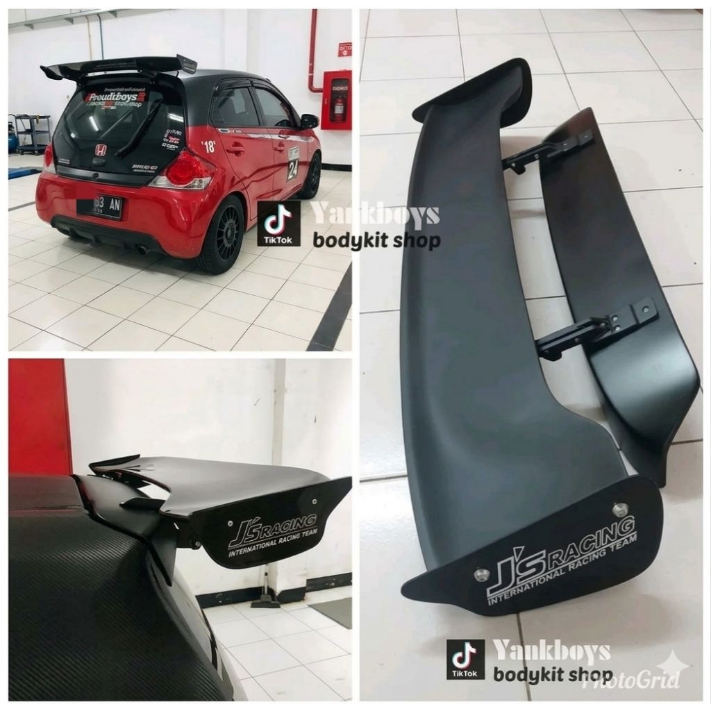 Wing Spoiler JS Racing honda brio old | black premium
