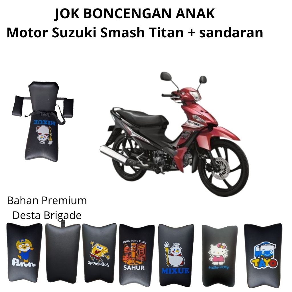 Jok Boncengan Anak Suzuki Smash Titan + sandaran