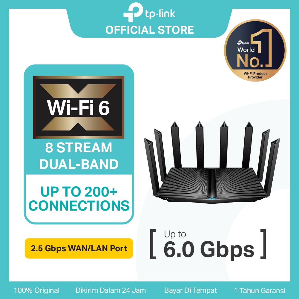 TP-Link Archer AX80 AX6000 WiFi 6 Router Wireless Dual Band Gigabit 8 Antenna Mesh Gaming VPN New