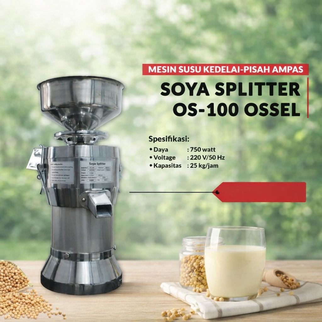 OSSEL Mesin Susu Kedelai Otomatis Pisah Ampas Soya Splitter OS-100 OS100 OSSEL