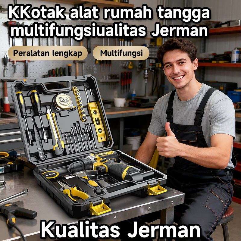 JAPER Mesin bor baterai cas bor listrik bor tangan baterai besi tembok Beton kayu Cordless Drill bor