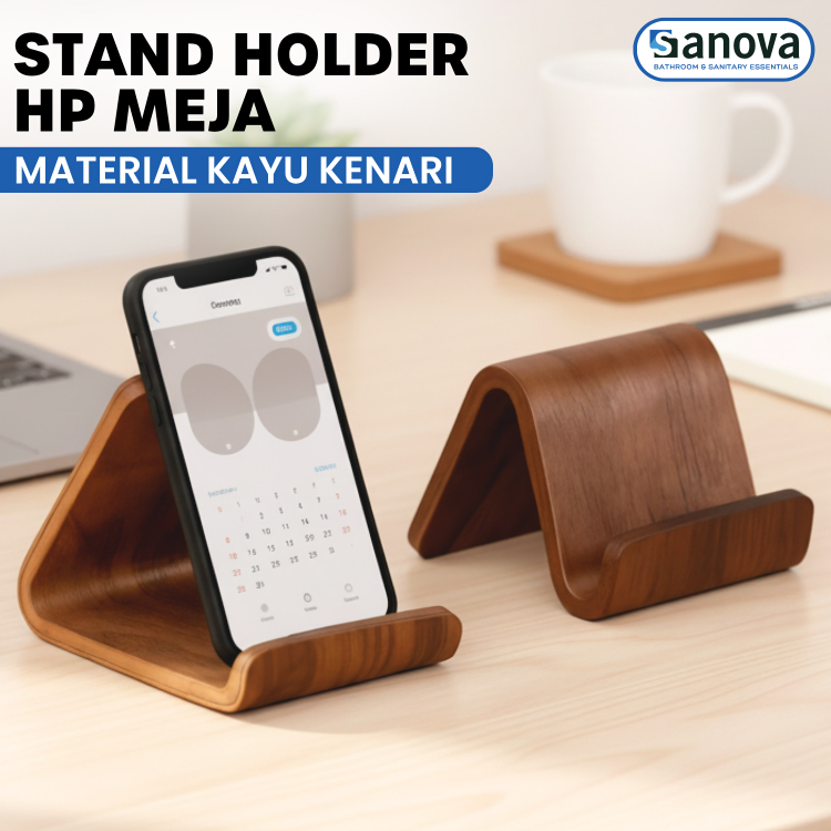 Stand Holder Hp Meja Wooden Phone Holder Stand Handphone Sandaran Dudukan Hp Ponsel Kayu